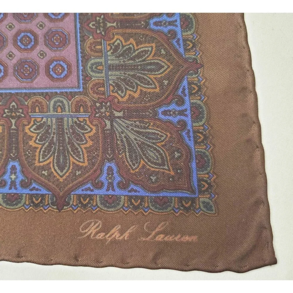 Ralph Lauren Lanvin Charles Tyrwhitt Men's Set of 3 Silk Pocket Squares Designer